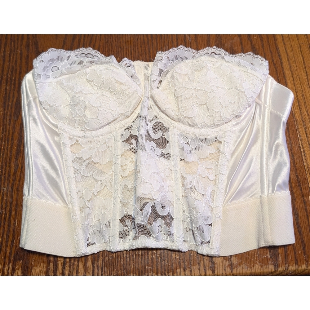 Vintage Victoria's Secret Bridal Style White Lace Bust Corset